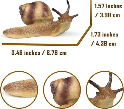 Snail Figurine Toy Mini Animal Figures for Fairy Garden, Mushrooms, Micro Landscape Decor (Light Color)