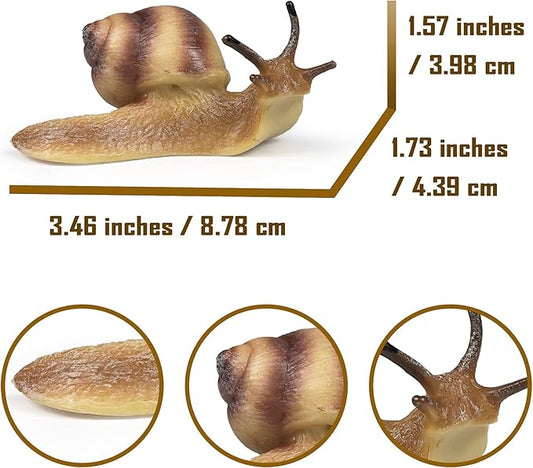 Snail Figurine Toy Mini Animal Figures for Fairy Garden, Mushrooms, Micro Landscape Decor (Light Color)