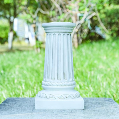 VCUTEKA Gazing Ball Stand, Roman Column Gazing Globe Stand for 8-10 Inch Garden Gazing Globe, Indoor/Outdoor Décor Accessories, White 9.6" H