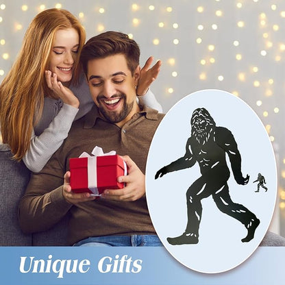 EZTZEN 7.4ft Bigfoot Outdoor Decor Big Foot Sasquatch Gifts for Men/Dad/Women Metal Bigfoot Silhouette Statues for Yard Decor, Garden Decor, Yard Art, Forests, Yard Display, Lawn Decorations