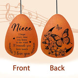Niece Wind Chimes - Niece Gifts from Auntie, Birthday Gifts for Nieces from Aunt, Christmas Birthday Gift for Nieces, Butterfly Wind Chimes, 25.5"