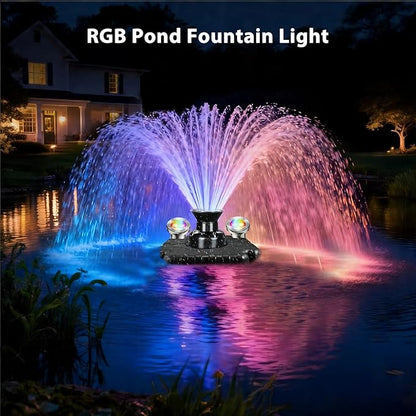 LyLmLe LED Pond Lights with APP Control, 6W SS316 Stainless Steel RGB Underwater Fountain Light with 12V Transformer, IP68 Waterproof Outdoor Underwater Lights for Pond Waterfall, Black Wire(4-Spots)