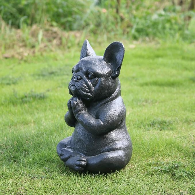 Garden Statues Meditating Dog Statue Buddha Dog Statue Zen Yoga Relaxed Pose Buddha Meditation Figurine for Indoor Outdoor Yard Ornaments Decor