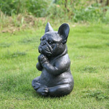 Garden Statues Meditating Dog Statue Buddha Dog Statue Zen Yoga Relaxed Pose Buddha Meditation Figurine for Indoor Outdoor Yard Ornaments Decor