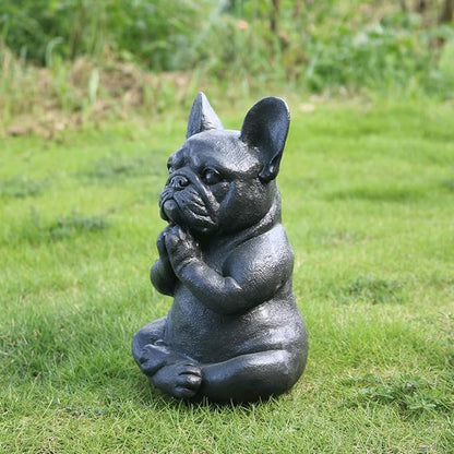 Garden Statues Meditating Dog Statue Buddha Dog Statue Zen Yoga Relaxed Pose Buddha Meditation Figurine for Indoor Outdoor Yard Ornaments Decor
