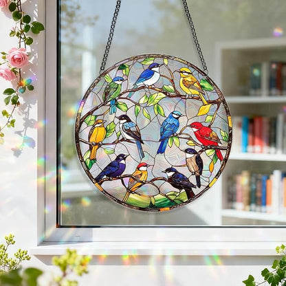 8 Inch Sun Catchers Indoor Window, Acrylic Rainbow Suncatcher Window Hanging Decoration for Living Room Bedroom Summer Home Balcony Ornaments Decoration (76 Bird)
