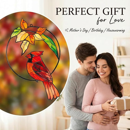 Cardinal Gifts for Women Mom Grandma, Cardinal Suncatcher for Window Hanging, Bird Lover Gift, Spring Garden Decor for Indoor Outdoor(5)