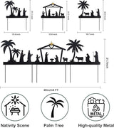 hogardeck Nativity Scene Outdoor, 48" 3 Pcs Metal Nativity Scene Decorative Garden Stakes for Outdoor Christmas Decorations, Holy Family Manger Scene Nativity Sets Yard Signs for Garden Lawn Patio