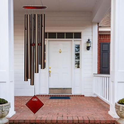 Woodstock Wind Chimes of Pluto Wind Chimes for Outside, 37" Bronze Medium Tone Wind Chime Décor for Outdoor Garden, Patio, Porch, Encore Collection