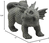 Ebros Gift Whimsical Dog Style Peeing Garden Dragon Statue 12" Long Cute Naughty Baby Dragon Cocking Leg Faux Stone Resin Finish Figurine