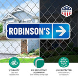 SmartSign Customize Your Own Blue Street Sign with Right Arrow | 6" x 24" 3M EG Reflective Aluminum