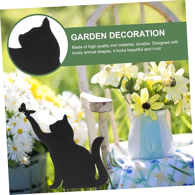 Lovely Metal Cat Garden Decor Stylish Outdoor Sculpture for Patio and Balcony Weather-Resistant Design for Unique Rustic Art Display Random Style