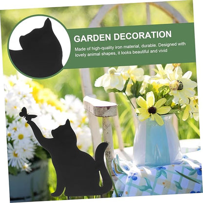 Lovely Metal Cat Garden Decor Stylish Outdoor Sculpture for Patio and Balcony Weather-Resistant Design for Unique Rustic Art Display Random Style