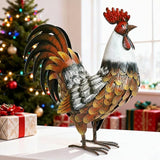 Kircust Garden Rooster Statues & Sculpture, Metal Chicken Animal Yard Art Lawn Ornament Figurines Artwork for Outdoor, Patio,Backyard and Home Kitchen Decoration