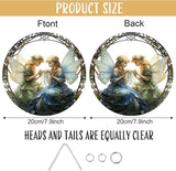 1PC Flower Fairy Acrylic Stained Glass Suncatcher Nature Round Flowers and Girls Suncatcher Hanging Decoration with Metal Chain-SunCatchers for Window Decor Outdoor Garden Decor Gift (A)