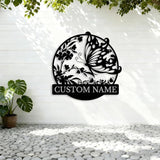 Custom Butterfly Metal Sign,Personalized Butterfly House Number Signs,Personalized Gardener Name Sign,Garden Patio Wall Decor (Style-3)