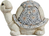 Artpaul Turtle Statue for Garden Decor Handcrafted Outdoor Vintage Turtle Sculpture with Floral Shell Lawn Ornaments Yard Decor Turtle Gift
