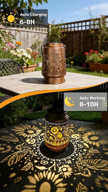 Hummingbird Solar Light Outdoor Waterproof Hanging, Hummingbird Garden Decoration Metal led Solar Light, Suitable for Garden Patio Lawn Path, Ladies mom Grandma Outdoor Lantern Decoration