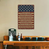 American Flag Star Spangled Banner Metal Signs Are For Home Patios, Terraces, Bars, Wall Decorations And Are 12x8 Inch In Size