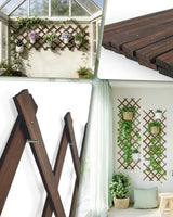 2 Pack Expandable Wooden Lattice Fence Panel, 3.2 x 6.1 Ft Large Wood Garden Trellis for Climbing Plants, Outdoor Privacy Fence Wall for Ivy Rose Vine, Patio Yard Balcony Decor
