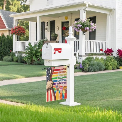 Diverse Inclusive Accepting Welcoming Garden Flag, LGBTQ Pride Ally Flags for Outside, Inclusion And Equality Yard Sign, Diversity Safe Social Justice Kindness Banner, Liberal Outdoor Decor