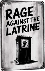 Rage Against The Latrine Toilet 8X12 Inches Metal Wall Decor For Bathroom,Vintage Gothic Boho Home & Wall Decor Aesthetic,Kitchen Signs & Room Aesthetic Poster For Farmhouse Garden Yard Patio
