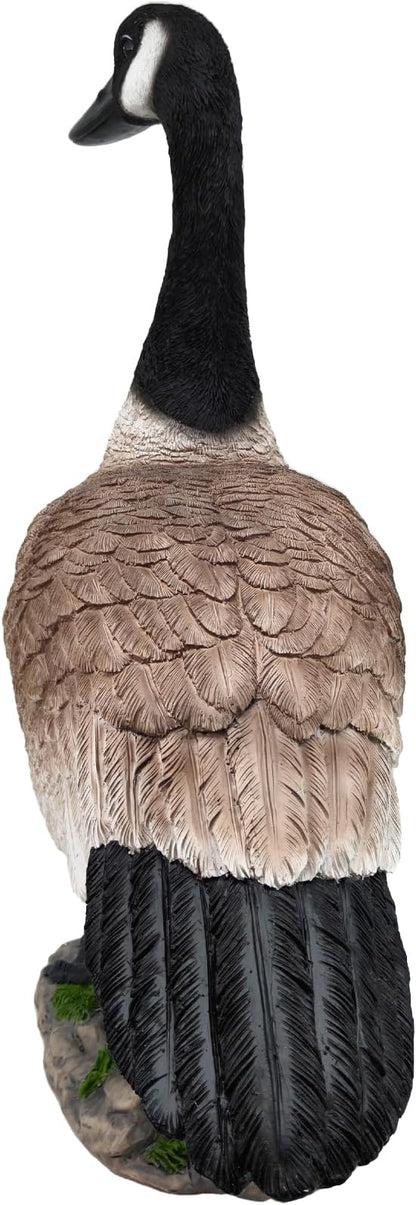 Porch Goose Statue Big Fat Canada Goose, Resin Garden Lawn Yard Décor, Sculpture, 20.5 inches High Figurine, Duck, Indoor and Outdoor, by GGTown TM