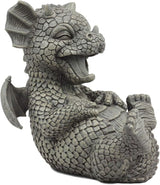 Ebros Whimsical L.O.L Soul Garden Laughing Out Loud Dragon Statue 7.75" Tall Faux Stone Resin Finish Hilarious LOL Fantasy Animated Dragons Welcome Guest Greeter Decor Figurine