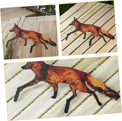 Kisangel Outdoor Stake Art for Garden Creative Hollow Design Iron Sculpture Easy to Install Lawn Ornament Durable Courtyard Decoration