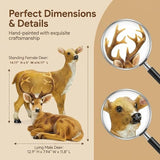 XTAPAN Resin Animals Sculpture Deer Statue Lying Male Deer and Standing Female Deer Living Room and Garden Deer Sculpture