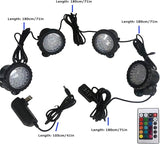 Pond Lights Submersible Color Changing Fountain Lights LED Underwater with Remote, 36 LED Bulbs Underwater Landscape Light for Aquarium Garden Pool Lawn Shallow 3 Installation Way with Stakes