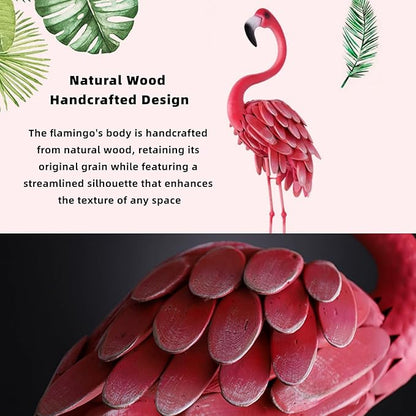 3Pcs Flamingo Outdoor Statues, Metal Flamingo Decorative Garden Sculpture with Stable Base Plate Standing Garden Statues for Home Patio Yard Display, 35", 42", 47" H, Pink