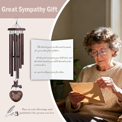 32-Inch Heartfelt Memorial Wind Chimes - Gently Soothing Sympathy Gifts for Loss of Loved One, Perfectly Serene Wind Chimes for Outside & Meaningful Memorial Gifts