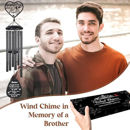 Memorial Gifts for Loss of Brother, Prayer Angel Sympathy Wind Chimes, Loss of Brother Sympathy Gift - A Gift to Express Condolence, Bereavement, Comfort, Remembrance and Healing
