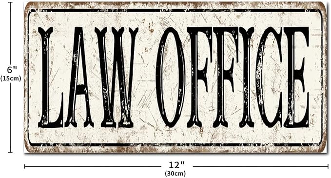 Madcolitote Personalized Law Office Street Sign Vintage Law Office Wood Signs Farmhouse Wall Art Rustic Wall Decorations for Living Room Home Decor for Home Man Cave 6x12in