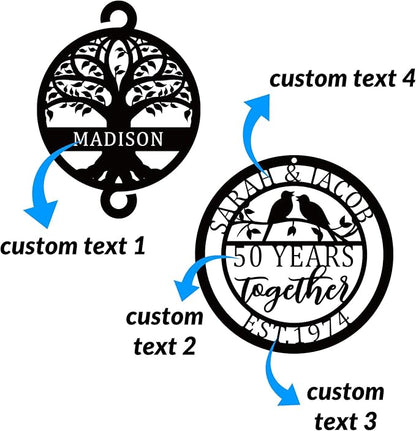 Personalized Anniversary Wind Chime – Custom Wedding Gift for Couple, Parents, Him or Her, Unique Wind Chime Gift for 10th, 20th, 25th, 50th & Any Year Anniversary