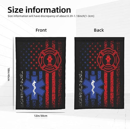 EMS Flag Firefighter Garden Flag Double Sided Vertical 12×18 Inch Banners Double Sided For Lawn Patio Yard Garden Home Outdoor Decor