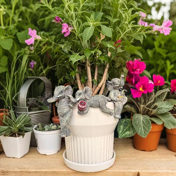 3-piece Fairy Garden Gnome Set, Beer-Drinking Gnome Resin Statue, Outdoor Decorative Item (Gray)