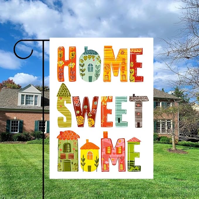 Gkyygk Welcome Garden Flag 12x18 Inch Home Sweet Home Banners Vertical Double Sided Burlap Farmhouse Outdoor Lawn Patio Decor