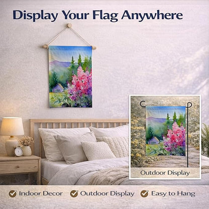 Caroline's Treasures Idaho Syringa in Watercolor Garden Flag Mailbox Flag Decorative Yard Flag Banner Outside Patio Artwork Yard Flower Beds, Garden Size, Multicolor