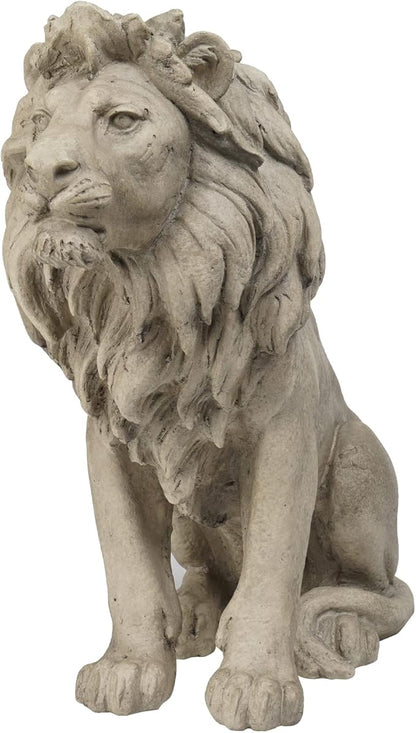 Garden Outdoor Statues Lion Statue – 20Inch Garden Decor Statue Antique Lion Stone with Long Hair Outdoor Indoor Figurine Gift Decoration for Home Décor Patio Yard 20 * 9.5 * 19.5 inch