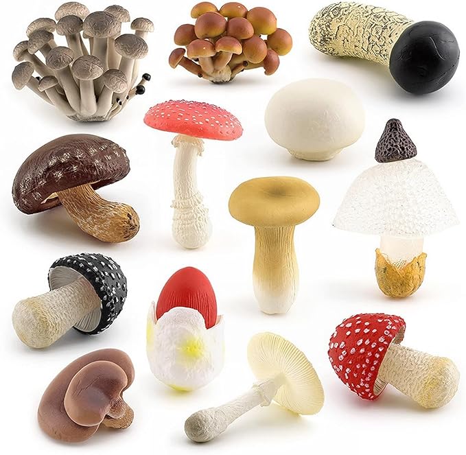 White Fake Mushrooms Small Mushroom Decor Realistic Plastic Cute Mushroom Stuff for Kids Realistic Mushroom Figurines, Mushroom Gifts for Home, Household, Garden, Yard Deco, Outdoor Statues