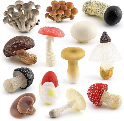 White Fake Mushrooms Small Mushroom Decor Realistic Plastic Cute Mushroom Stuff for Kids Realistic Mushroom Figurines, Mushroom Gifts for Home, Household, Garden, Yard Deco, Outdoor Statues