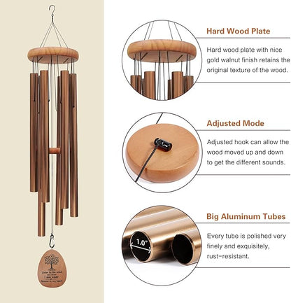Large Wind Chimes for Outside Deep Tone,42" Memorial Wind Chimes for Loss of Loved one, Sympathy Gifts Outdoor Decor in Garden,Porch, Backyard and Patio (Bronze)