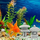 Didiseaon 4pcs Mini Pagoda Statues, Japanese Sandstone Lantern Bonsai Decor, Micro Landscape Aquarium Fish Tank Ornaments