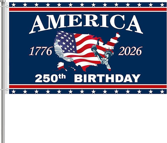 250 Anniversary USA Flag 3x5 Ft 2 Sided 3 Layers 250th Anniversary Flag We The People 1776-2026 250 Years Birthday Patriotic Decor for Outdoor Front Door Porch Wall (A)