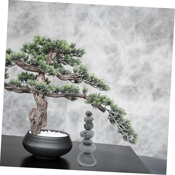 Mipcase Zen Garden Stone Decoration Fake Rock Ornament for Living Decor for Outdoor Garden Flower Pot Landscaping and Fish Tank Micro Landscape Light Grey