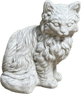 Solid Rock Stoneworks Furry Cat Concrete Garden Statue, 11 Inches Tall, Memorial
