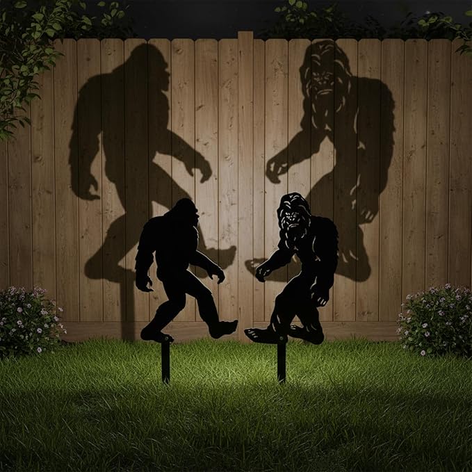 Elenon Bigfoot Garden Metal Stakes Set of 2, Inspirational Silhouette for Outdoor Decor, Yard Art,Patio,Lawn Ornaments