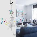 Outdoors Hummingbird Wind Chimes Sympathy Memorial for Loss of Loved One - Soothing Melodic Tones Aluminum Chime Great as a Gift for Your Patio Porch Garden and Backyard (Hummingbird,Heart)